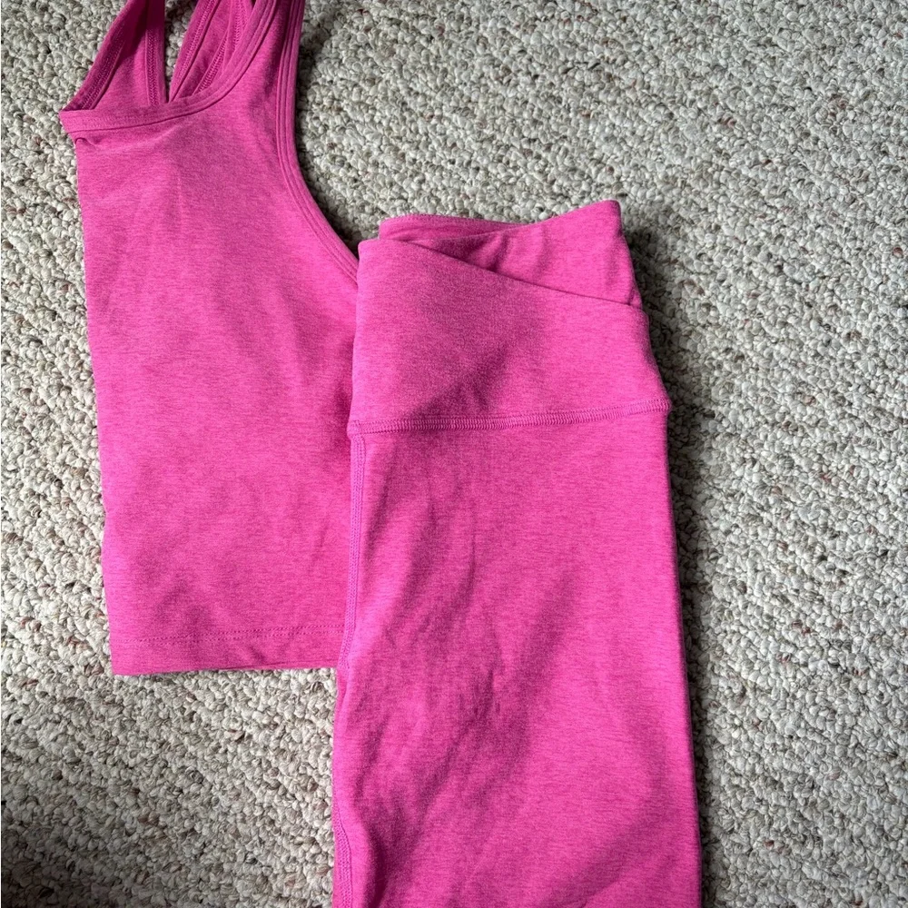BEYOND YOGA Active crop Tank (m)and biker shorts(s) matching Set - Picture 1 of 8